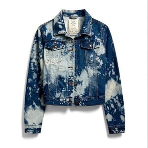 Style Me Los Angeles- Blue‎ Acid Wash Design Denim Jacket Jacket NWOT